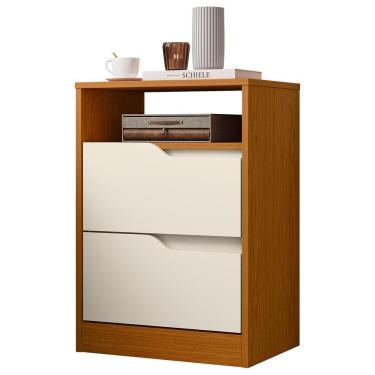 Imagem de Mesa De Cabeceira 2 Gavetas Sole Flex Cinamomo/off White - Albatroz