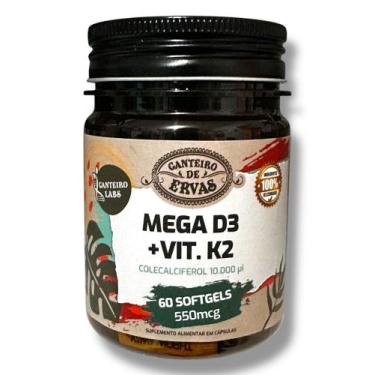 Imagem de Mega D3 + K2  60 Softgels  Canteiro de Ervas
