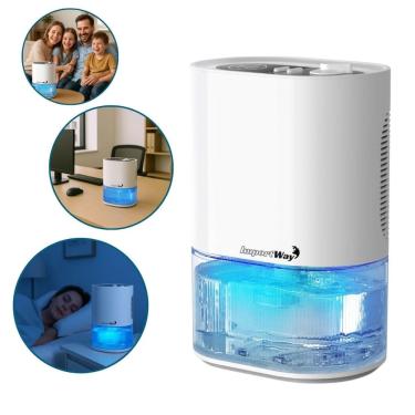 Imagem de Desumidificador Antimofo Secar Ar Elétrico 2000ml Led Lâmpada Ambiente 7 Cores Branco Importway