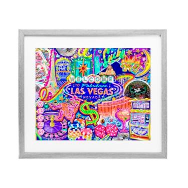 Imagem de Stupell Industries Fabulosa impressão emoldurada preta divertida de Las Vegas sob vidro, design de Jess Stempel, 33 x 40 cm