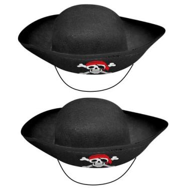 Imagem de Kit 2 Chapéus Pirata para Festa a Fantasia Adulto e Infantil - Toy Mas