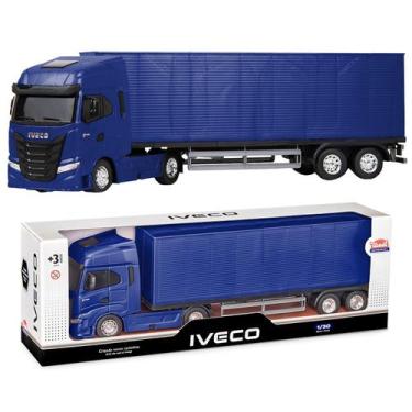 Imagem de Caminhão Iveco S-way Toco Baú Miniatura Brinquedo Realista Colecionáve