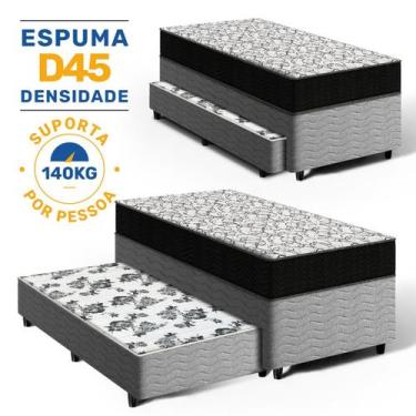 Imagem de Cama Box Com Colchão Ortobom de Espuma D45 Airtech 150 e Auxiliar de E