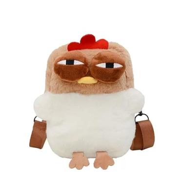 Imagem de Linda bolsa de pelúcia para galinha fofa, bolsa de ombro com animais de pelúcia Kawaii, para meninas e mulheres