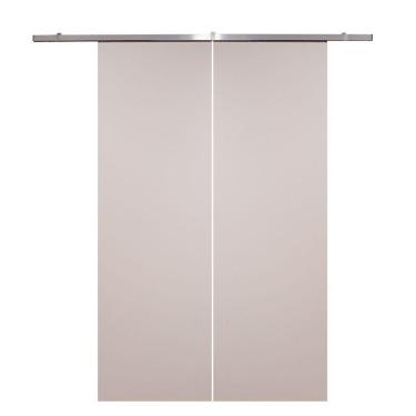 Imagem de Porta De Correr Dupla Branco Prime Kit Alumínio 210x120