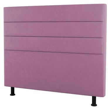Imagem de Cabeceira Cama Box Solteiro Malik 90cm Suede Rosa - Abmaza