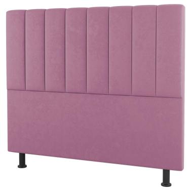 Imagem de Cabeceira Cama Box Casal King Size Cora 195cm Suede Rosa