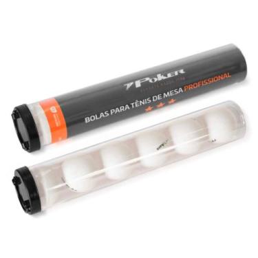 Imagem de Bola De Tenis De Mesa Poker Pote C/ 6 Peças Branco, U