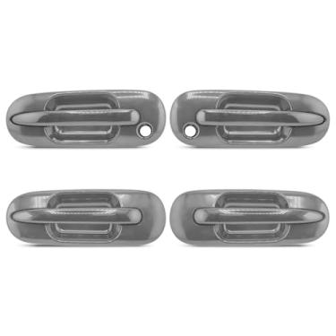 Imagem de Deal Kit de substituição de maçaneta externa esquerda + direita dianteira + traseira, compatível com Honda CR-V 1997-2001, preto liso, 72180-ST0-003 72140-ST0-003 72680-ST0-003 72680-ST0-003 72640-ST0