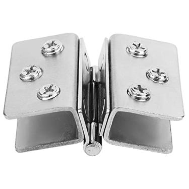 Imagem de 2 pcs Porta de vidro de aço inoxidável Dobradiça Double Double Open Glam Glamp Clipe Bracket Acessórios de Hardware Porta Braçadeira Dobradiça YYDFPIIA
