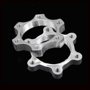 Imagem de ZHYOHEN Rotores de freio a disco de bicicleta de 44 mm de liga de alumínio, rotores de freio a disco de rolamento de roda livre, adaptadores de flange de bicicleta de 6 furos com diâmetro interno de