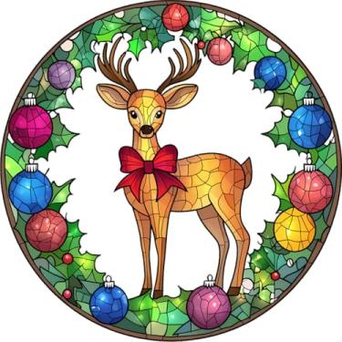 Imagem de Enfeites de Natal pendurados em cristal de alce, enfeites de árvore de Natal feitos à mão, decoração de carro e casa - presentes de Natal, decoração de artesanato em acrílico, ideias de troca de