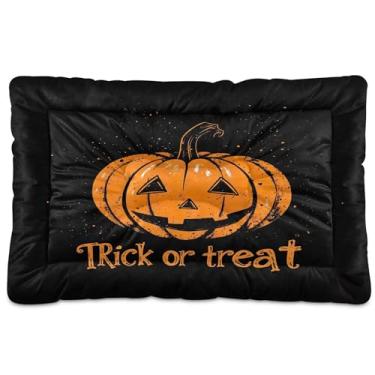 Imagem de SEHANY Cama de Halloween com abóboras amarelas para cães, gatos, outono/inverno, caixote grosso, macio, para animais de estimação, antiderrapante, lavável, para cães pequenos, médios e grandes, gatos