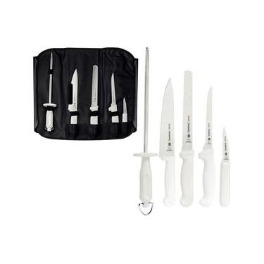 Imagem de Conjunto de Facas Tramontina Profissional em Aço Inox - Branco - 6 Peças