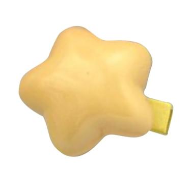 Imagem de Grampo de cabelo em forma de estrela fofo doce adorável acessórios de estilo de cabelo multifuncional para meninas mulheres forte fixação metal plástico amarelo 2,5 x 2,8 cm