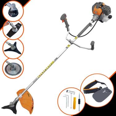 Imagem de Roçadeira Lateral Tekna RL520-P Motor 2 Tempos 52cc 10.000rpm 2HP de Potência Com Carretel e Faca 3 Pontas + Faca 2 Pontas + Faca 40 Dentes