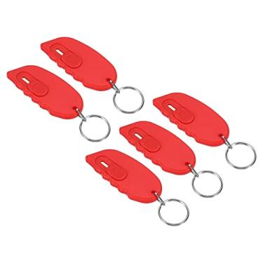 Imagem de Generic Mini cortador de caixa portátil, 5 peças abridor de pacote pequeno utilitário abridor de cartas de escritório para caixa de envelope aberto, corte de papel, DIY, vermelho