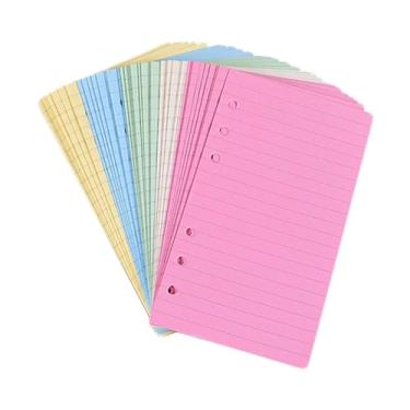 Imagem de TopHomer 50PCS Colorido Recarga Papel Binder Planner Inserções 6 Argolas Perfuradas Pautadas Folhas Soltas Papel para Adultos Planejador Pessoal Caderno Diário Binder(branco A6)
