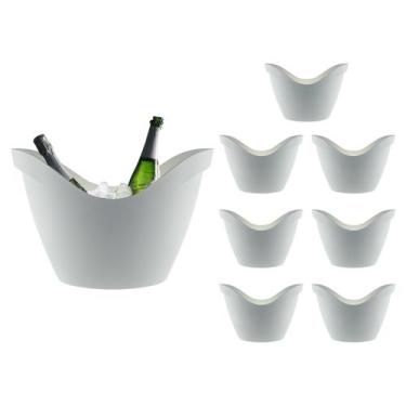 Imagem de Champanheira 8L kit 10pçs Acrílico Resistente Várias Cores - NEOPLAS, 