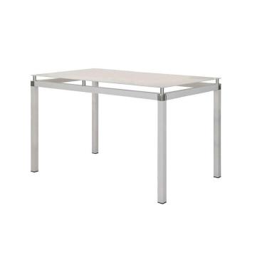 Imagem de Mesa Jantar Malva Tampo Vidro 140cm Branco