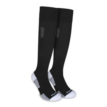 Imagem de Meião Futebol Cano Longo Hoahi Adulto 22774, Preto, 39-43