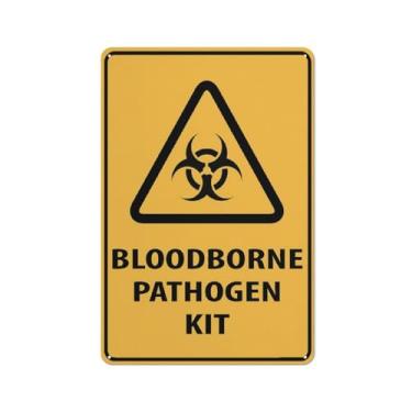 Imagem de Compladeta Caution Bloodborne Pathogen Kit Placa de 20 x 30 cm Alumínio Livre de Ferrugem Fácil de Ler e Resistente Mantenha Fora Placas de Metal Externas para Quintal Doméstico