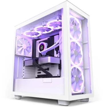 Imagem de Gabinete Gamer Nzxt Elite H7, Branco Rgb, Mid Tower, Lateral De Vidro, Temperado Atx, Sem Fonte 4 Coolers - Cm-h71ew-01