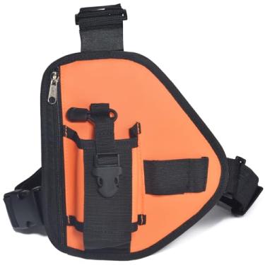 Imagem de YNIBST Peitoral de rádio Walkie Talkie Coldre de ombro com bolsa de rádio única para Motorola Baofeng Kenwood Retevis HTS (laranja)