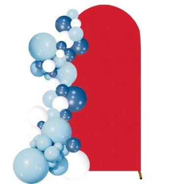 Imagem de U+U Capa de arco de casamento de 1,8 m de elastano para decoração de festa de aniversário, cerimônia, banquete (vermelho, 1,8 m)