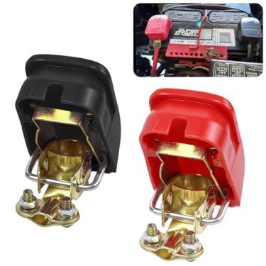 Imagem de Wuyaoyao 2 peças de conectores de terminal de bateria de liberação rápida, grampos de terminal de desconexão rápida de bateria de carro de cobre puro, terminais de poste superior negativos positivos