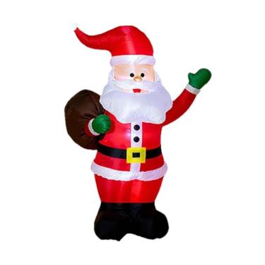 Imagem de Baoblaze Enfeite inflável de Natal para jardim, com plugue americano, com LED embutido, ideal para festas de fim de ano, janelas e decoração interna de Natal