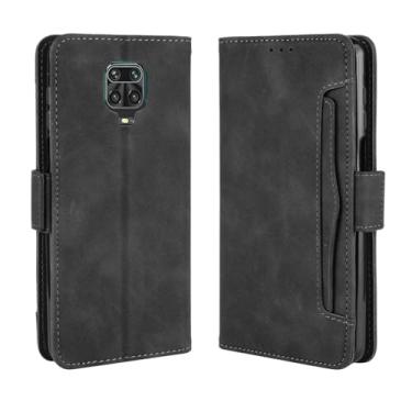 Imagem de Capa para XIAOMI Redmi Note 9 Pro Max,Retro magnético Flip Case,Design de carteira de couro PU com slots de cartão removíveis -Black