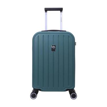 Imagem de Mala de Viagem de Bordo Chicago 10kg Rígida ABS Padrão ANAC com 4 Rodas duplas 360º e Trava de segredo númerico, divisória interna com zíper e elástico de fixação, Verde Musgo, Santino - ASDV222P