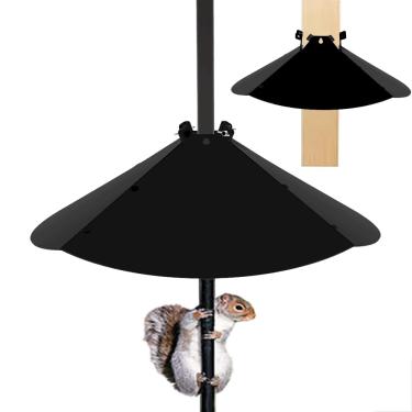 Imagem de PirateAnt Defletor de esquilo de 50 cm para mastro de alimentador de pássaros, tamanho de abertura ajustável, para poste de madeira de até 10 x 10 cm de largura, protetor externo de casa de pássaros