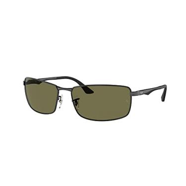Imagem de Ray-Ban Pacote de óculos de sol RB3498: RB 3498 002/9A preto verde 61 mm e kit de limpeza de óculos