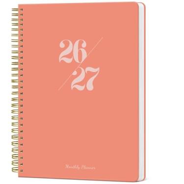 Imagem de Agenda mensal 2026-2027, calendário de 2 anos 2026-2027, funciona de janeiro de 2026 a dezembro de 2027, 17,8 x 25,4 cm, 24 meses, perfeito para planejamento de casa e escritório escolar - coral