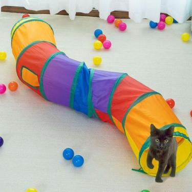 Imagem de Brinquedo Túnel Dobrável Em S 1,25mx25 Diâmetro Para Gato - LUCHINI SH