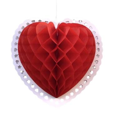 Imagem de Balão Origami Colmeia De Coração - 24cm X 22cm