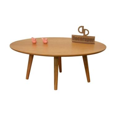 Imagem de Mesa De Centro Oval Laminada E Pés Palito 90x50cm