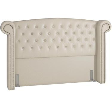 Imagem de Cabeceira Cama Box Queen 160 cm P05 Sofia Facto Dunas Pérola - Lyam Decor