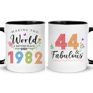 Imagem de Choinn 1982 Presentes de aniversário de 44 anos para mulheres e homens, presente de aniversário de 44 anos, caneca de café para mãe, pai, avó, vovô, ideias de presentes de aniversário de 44 anos, Dia