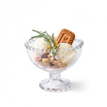 Imagem de WENMAQIN Tigelas de sorvete de vidro, tigelas clássicas de sobremesa de vidro transparente com pedestal, copos de sobremesa prato de bagatela para sobremesas em camadas, tigela de frutas e saladas (03