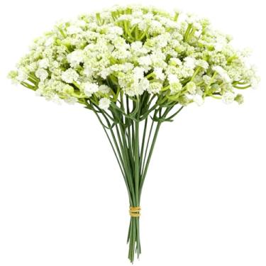 Imagem de YONOOQ 30 peças de flores artificiais para bebês, Gypsophila branca, flores de toque real para festa de casamento, casa, jardim, buquês, centros de mesa, arranjos florais e decorações