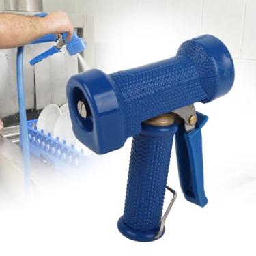Imagem de SPYMINNPOO Bico de Spray de Limpeza de Cozinha de Alta Pressão Pulverizador de água Eficiente para Restaurante de Hotel G1/2 pol. Borracha de Cobre Azul 6 Cm para Cozinha de Hotel (Pistola de