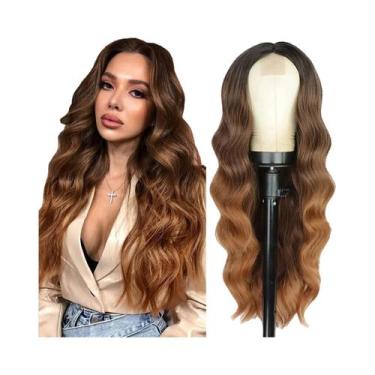 Imagem de Peruca Sintética Longa Cacheada E Ondulada De 28 Polegadas, Resistente