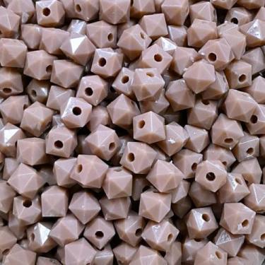 Imagem de Quadrado Acrílico Passante, Leitoso, 8x8mm, 100g, Marrom Claro