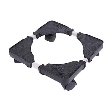 Imagem de Aramox Base Móvel, Suporte Ajustável para Geladeira Com Rodas para Dispensador de água, Máquina de Lavar, Eletrodomésticos, Capacidade de Carga Pesada de 100 Kg (BLACK)