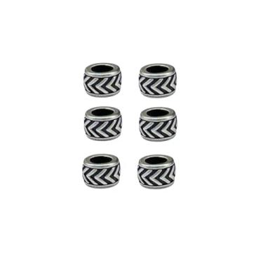 Imagem de 6 peças de latão seta cilindro runa contas EDC pingente suprimentos para fazer joias, personalidade diy ferramentas ao ar livre contas paracord berloque cordão acessórios feitos à mão, Medium, Latão