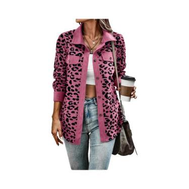 Imagem de Jaqueta Bomber Elegante Feminina Com Estampa De Leopardo, Estilo Casua