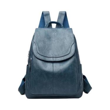 Imagem de Mochila Vintage De Grande Capacidade Em Couro PU Para Mulheres, Bolsa 